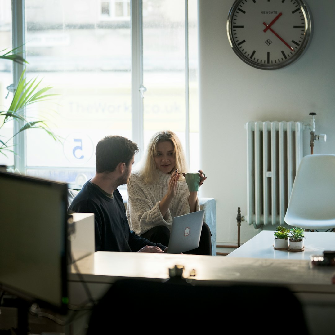 Business professionals collaborating in an office